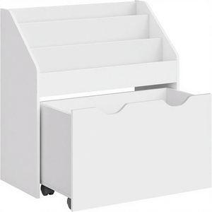 Étagère à livres pour enfants <span class=keywords><strong>SONGMICS</strong></span> à 3 niveaux avec roulettes, multifonctionnelle, en bois et tissu laqué, pour chambre d'enfant et salle de jeux - Product Image 1