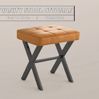 Tabouret de maquillage moderne et léger en acier inoxydable, avec repose-pieds en X, pour école, gymnase, chambre, salon, hôtel