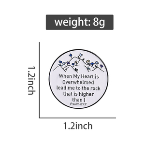 Christian Bible Verse Esmalte Pin Me lleva a la roca Broche Fe Insignia Accesorios de joyería Regalo para amigos al por mayor - Product Image 6