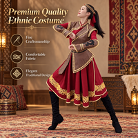 Costume de scène professionnel ethnique et folklorique pour femme, tenue de danse traditionnelle avec armure en similicuir