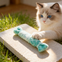 Bestseller transfrontalier : Jouet à mâcher pour chat en peluche en forme de bonbon, coussin couineur, à la catnip, pour le nettoyage des dents molaires et l'auto-entretenissement