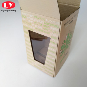 Tùy chỉnh màu nâu sóng tự cách dựng hộp với Matt cán cửa sổ <span class=keywords><strong>PVC</strong></span> cho rượu vang cốc thủy tinh bao bì bền thân thiện với môi - Product Image 6