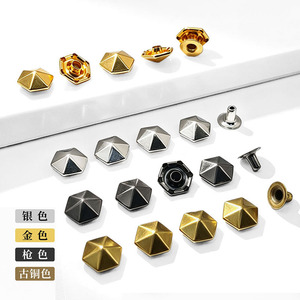 Clous hexagonaux de 10 mm, rivets en fer pour artisanat du cuir, accessoires vestimentaires, sacs à dos, ceintures, décorations - Product Image 5