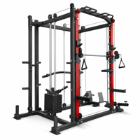 Rack de musculation multifonctionnel avec crossover par câble et machine Smith, équipement de force pour salle de sport à domicile et centre de fitness commercial