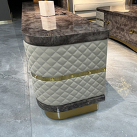 Italienisches Luxus Leder Chesterfield Sofa Set Hausmöbel Holzsofas Furnier Couch Moderne Stühle für Villa Wohnzimmer