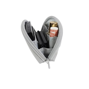 Skin Feeling PU Leather High-grade Gray Waterproof Traveling Makeup Bag Logo Custom Make up Pouch Cosmetic Bags - Product Image 5