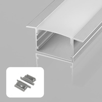 Profilé LED en aluminium de nouvelle conception, profilé de plafond en gypse pour bureau, canal large, extrusion de bande LED avec couvercle