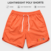 Shorts de bain personnalisés brodés, légers, 100 % polyester, séchage rapide, cordon de serrage, coupe décontractée, pour hommes, été, fabricant OEM ODM