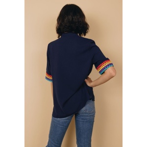 TD Libya Top Colorblock di alta qualità per le donne XL taglie Casual abbigliamento da festa con fodera inverno primavera autunno - Product Image 3