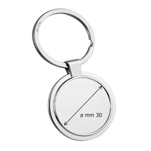 Porte-clés rond en métal de 30 mm, porte-monnaie creux - Product Image 2