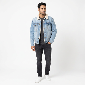 Meilleur style de veste d'hiver en denim taille normale de haute qualité vestes en jean d'hiver vestes en jean respirantes personnalisées pour hommes - Product Image 1