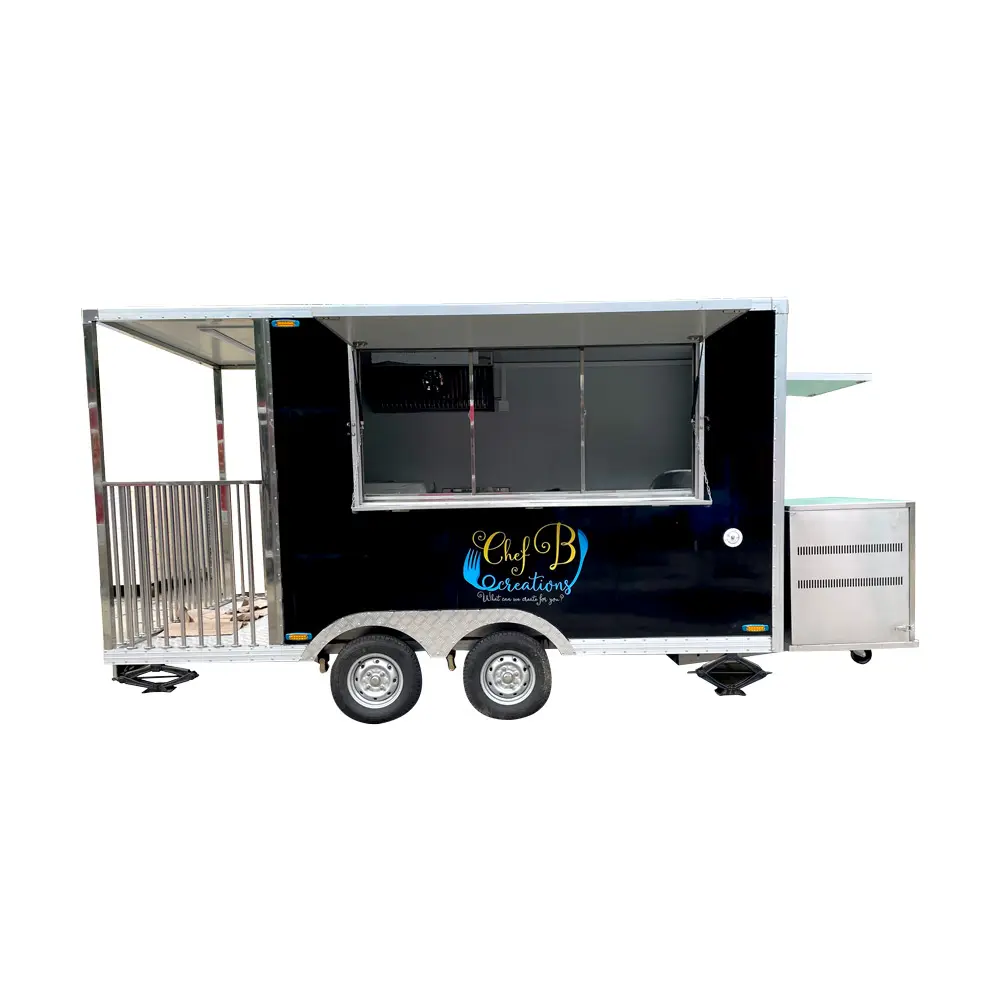 2024 tam mutfak donanımlı cep sokak yemeği römork kullanılan gıda kamyon sepeti kiralama ikram dondurma sundurma logosu ile
