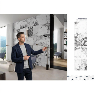 Milano White Marble Look Porcelain Tiles 24x48 Inch High Gloss Floor <b>Wall</b> for Luxury Residential Interiors - Product Image 1