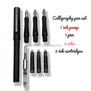 Ensemble de stylos plume HY avec logo personnalisé <span class=keywords><strong>en</strong></span> plastique stylo de <span class=keywords><strong>calligraphie</strong></span> <span class=keywords><strong>arabe</strong></span> du Moyen-Orient avec 3 plumes 3 encres finition dorée pour l'<span class=keywords><strong>écriture</strong></span> - Product Image 4