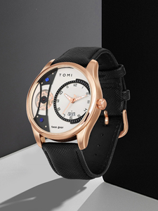 Reloj de Cuarzo TOMI T105 para Hombre, de Negocios, Alta Calidad, con Calendario, Correa de Cuero, Moderno, en Stock - Product Image 5