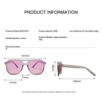 Lunettes de soleil personnalisées avec logo, teinte ambre FL-60, anti-lumière bleue 480-520nm, monture pilote haut de gamme en TR90 pour boutiques