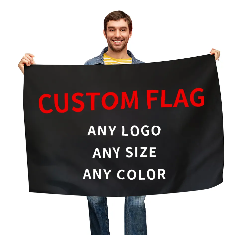 Nuoxin logotipo personalizado impresión fuera de la bandera 3x5 doble cara promocional 3x5ft país publicidad Banner American Us Usa Run Election