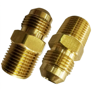 Raccord de tuyauterie en laiton avec filetage mâle NPT |   Forgé égallement |   Fabricant OEM d'installations d'alimentation en eau au gaz naturel |   1/4" 3/8" pouces SAE - Product Image 1