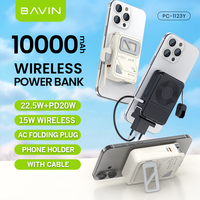 BAVIN PC1123Y PD22.5W prise pliante câble de charge rapide banque d'alimentation avec certificats de support de téléphone portable