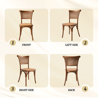 Chaise en plastique démontable avec dossier en rotin durable, aspect bois, empilable, pour mariage, événement, hôtel, salle à manger