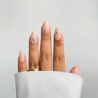 Bandes de gel semi-durcies en résine sans UV pour ongles, avec strass français, couleur nude céleste, fournitures de salon, vente en gros