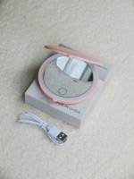 Miroir de maquillage rond à LED à 3 couleurs, à intensité variable, avec bras double axe rose, rechargeable par type C, miroir cosmétique Winway