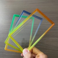 Pelindung Slab PSA dengan Pelat Belakang Akrilik Transparan Anti Gores, Bumper TPU Gradasi untuk Sudut Slab Kartu, 41 Warna