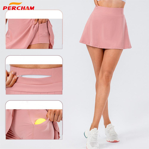 تنورة تنس مطوية 2 في 1 مع جيب داخلي مخفي بسحاب، شورت خفيف الوزن بجيوب داخلية، تنانير جولف، ملابس رياضية للجري والجيم، تصنيع حسب الطلب (OEM) - Product Image 3