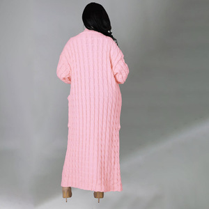 คาร์ดิแกนแขนยาวลำลองสำหรับผู้หญิง, เสื้อสเวตเตอร์แฟชั่นสีพื้น - Product Image 5