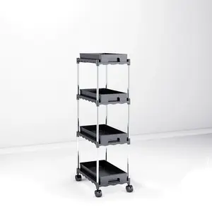Plastic Household Items For Living Room Unique Standing Up Multi Layer Storage Fruits Vegetables Cart Gap Rack