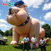 Sayok Free Design 33ft Réaliste Grand Ballon Gonflable Chien et Chat Publicité Géant Gonflable Husky Chien Dessin Animé
