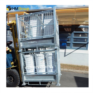 Gabbie di Stillage per trasporto di cavi pieghevoli in acciaio zincato per rete metallica impilabile resistente - Product Image 1