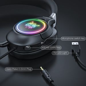Auriculares con cable <span class=keywords><strong>Onikuma</strong></span> K15 para juegos, cascos portátiles con micrófono de 3,5mm y luz LED, superventas - Product Image 3