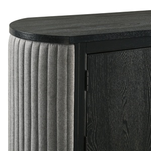 Moderne schwarze Polsterkommode mit 3 Schubladen, 2 Türen und Eschenholzfurnier für das Schlafzimmer - Product Image 5