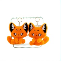 Pendentif de sac et porte-clés en peluche renard-lapin mignon, style Dark Fantasy transfrontalier, rembourrage en coton PP, emballage en sac en maille, polyester