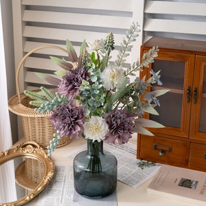 Bouquet de fleurs artificielles Tinglan en tissu tissé plastique pour mariage et décoration intérieure CF02148 - Product Image 1