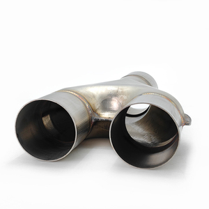 Système d'échappement à double sortie en acier inoxydable <span class=keywords><strong>2</strong></span>.5 "Entrée <span class=keywords><strong>2</strong></span>.5" Tuyau d'échappement en Y à souder 10 "de long - Product Image 3