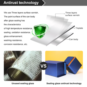 קופסת פח מתכת מלבנית עם מכסה צירים למכירה - Product Image 5