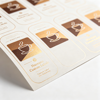 Etiquetas Personalizadas Haoxuan para Envases de Café Especial, Papel de Arte Premium, Impresión en Lámina Dorada, Adhesivas, para Empaquetado de Café