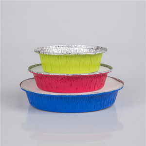 Plateau de cuisson rond en <span class=keywords><strong>aluminium</strong></span> durable de qualité alimentaire YC61, 670 ml, coloré, jetable, compatible <span class=keywords><strong>micro</strong></span>-ondes, récipient en <span class=keywords><strong>aluminium</strong></span> froissé, moules à tarte - Product Image 5