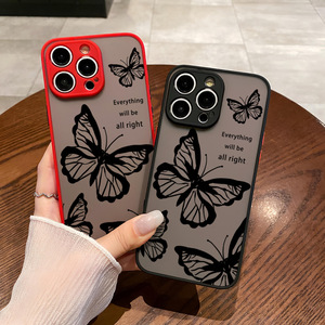 Motivo a farfalla disegnato a mano di moda Design Art per <span class=keywords><strong>iPhone</strong></span> 17 16 15 <span class=keywords><strong>Pro</strong></span> <span class=keywords><strong>Max</strong></span> 14 13 12 <span class=keywords><strong>11</strong></span> <span class=keywords><strong>Cover</strong></span> antiurto con Texture opaca - Product Image 2
