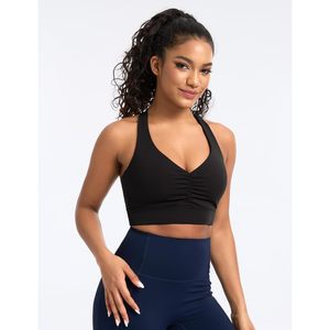 Sujetador deportivo con espalda cruzada para mujer, tirantes anchos, almohadillas extraíbles, top corto para entrenamiento y yoga - Product Image 5