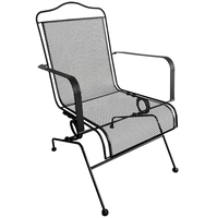 Chaises modernes en fer forgé Assemblage d'accoudoir incurvé noir Mobilier décoratif pour espaces extérieurs pour parcs hôtels villas