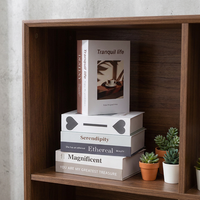 Boîte de rangement décorative mobile de style nordique, cache-câbles et organisateur de multiprises, design 'Faux livre' et 'Nature morte en papier' moderne