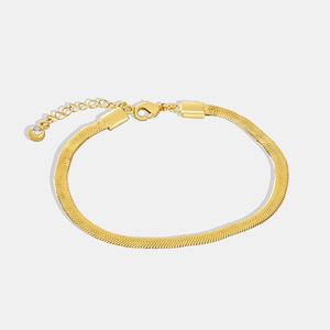 Luxury Fashionable Style Trendy Geometric Brass Snack Bone Chain Bracelet 18k Gold Plated Unisex Custom Logo Available - Product Image 5