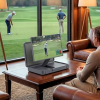 ELC Packgo Smart TV de 27 Pulgadas, Pantalla Táctil Tipo Tablet, Android 14, 1920*1080, con Maletín Portátil para Ver Partidos de Golf, Pantalla Inteligente