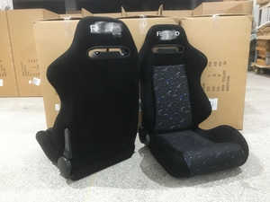Sedili avvolgenti RECARO da corsa in tessuto nero e giallo con doppie guide di bloccaggio universali per modifica auto da corsa - Vendita calda - Product Image 2