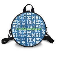 Sac Rond en PU pour Femme, Motif Sororité Phi Beta Sigma, Réutilisable, en Tissu, pour le Shopping, Sac de Week-end de Haute Qualité – Ventes Flash
