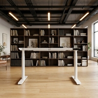 Cadre de bureau réglable électrique à double moteur, 3 niveaux, automatique, en fer, durable, moderne, pour la maison et le bureau