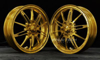 Ruedas de Motocicleta Forjadas XINLAI Personalizadas, Acabado Dorado Pulido, Diseño de Rayos Divididos y Borde Profundo, 12-13 Pulgadas para Vespa GTS Sprint Primavera LX PX
